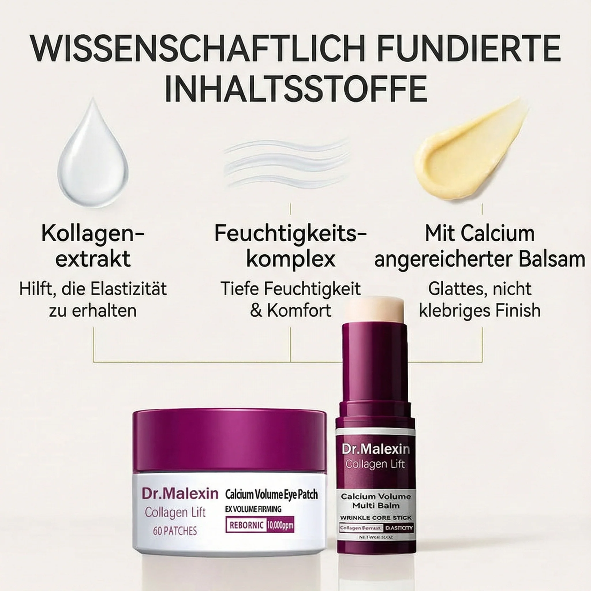 [Dr.Malexin Offiziell]🥰Calcium Volume Multi Balm + Eye Patch 60 Stück – Koreanische Hautpflegekosmetik - Image 7