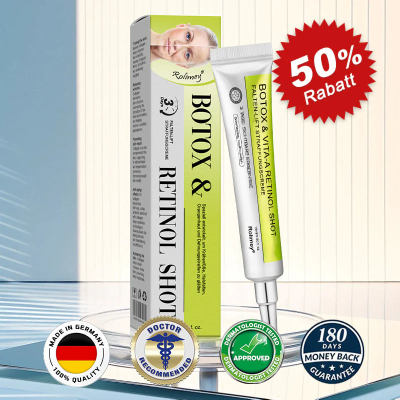 💥Jetzt jugendliche Haut zurückgewinnen 💫Rolimey® Botox & Vita-A Retinol Shot Falten-Lift Straffungscreme