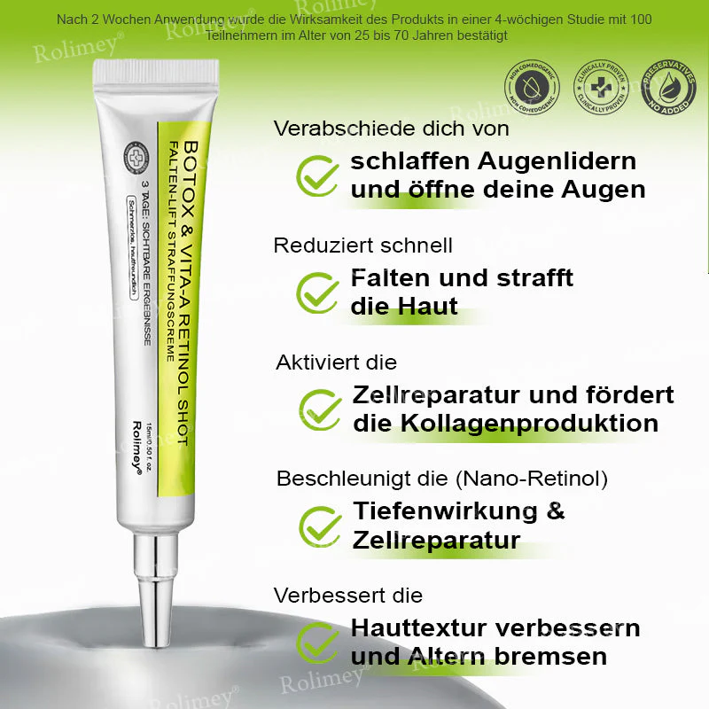 💥Jetzt jugendliche Haut zurückgewinnen 💫Rolimey® Botox & Vita-A Retinol Shot Falten-Lift Straffungscreme - Image 4